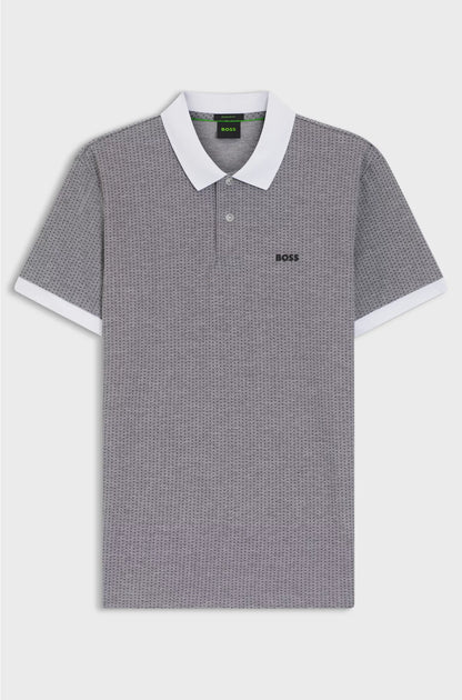 COTTON-PIQUE POLO SHIRT WITH DOT PRINT