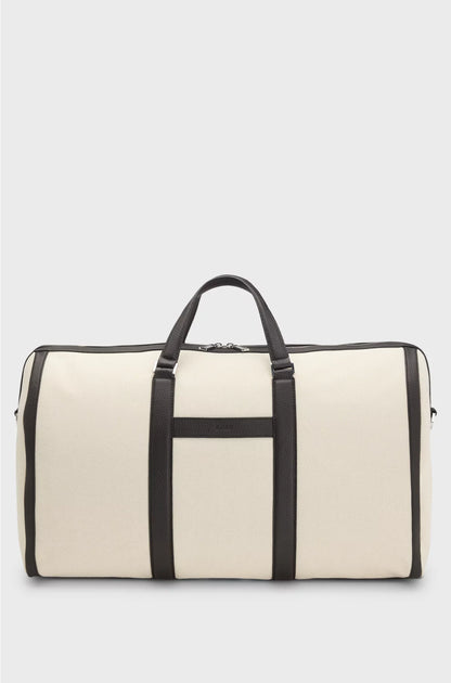 CANVAS HOLDALL WITH LEATHER TRIMS