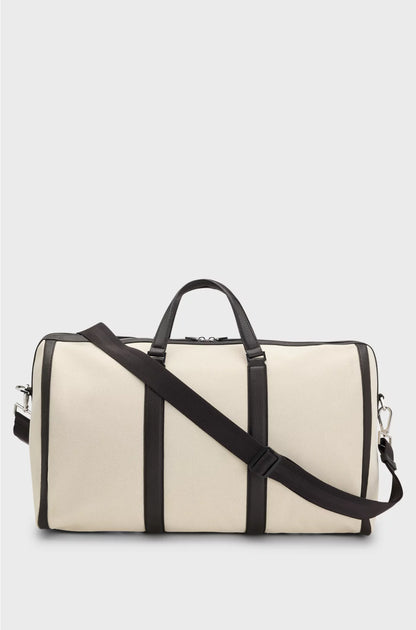 CANVAS HOLDALL WITH LEATHER TRIMS