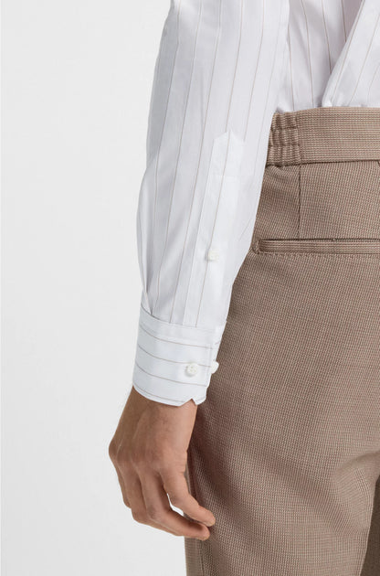 SLIM-FIT SHIRT IN ITALIAN-MADE STRIPED COTTON