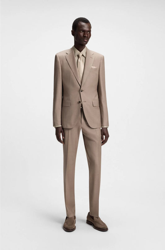 SLIM-FIT SHIRT IN ITALIAN-MADE COTTON-BLEND POPLIN