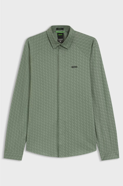 REGULAR-FIT SHIRT IN KNITTED COTTON PIQUE