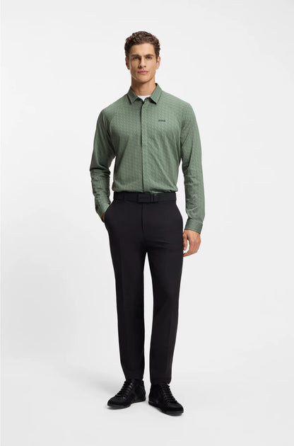 REGULAR-FIT SHIRT IN KNITTED COTTON PIQUE