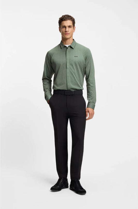 REGULAR-FIT SHIRT IN KNITTED COTTON PIQUE
