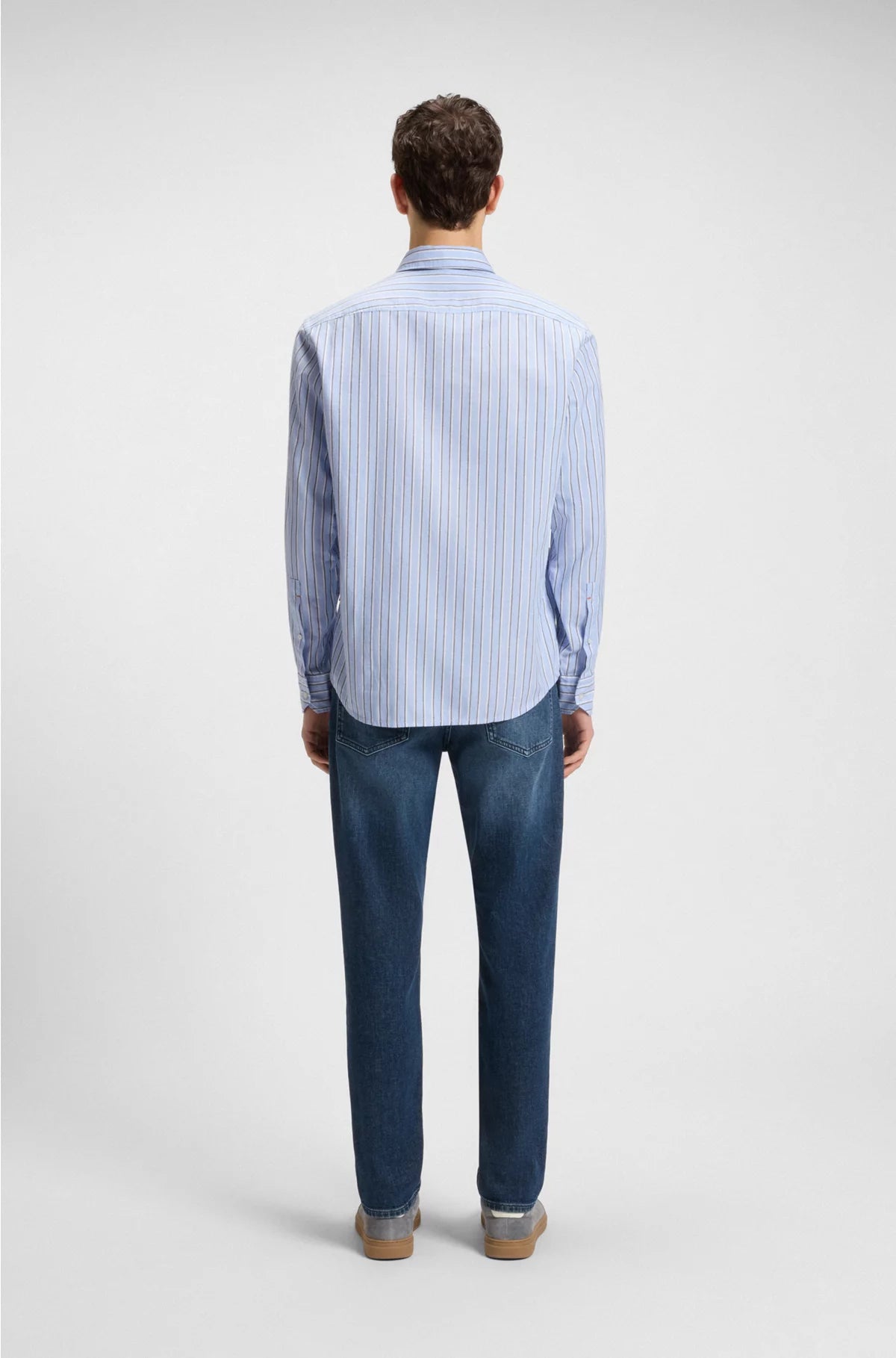 REGULAR-FIT SHIRT IN STRIPED STRETCH COTTON