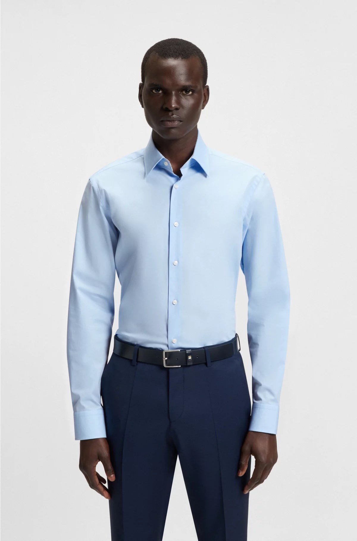 REGULAR-FIT SHIRT IN EASY-IRON STRETCH-COTTON POPLIN