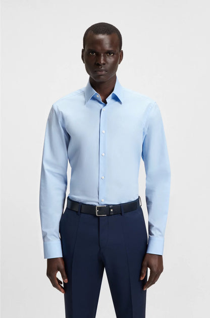 REGULAR-FIT SHIRT IN EASY-IRON STRETCH-COTTON POPLIN