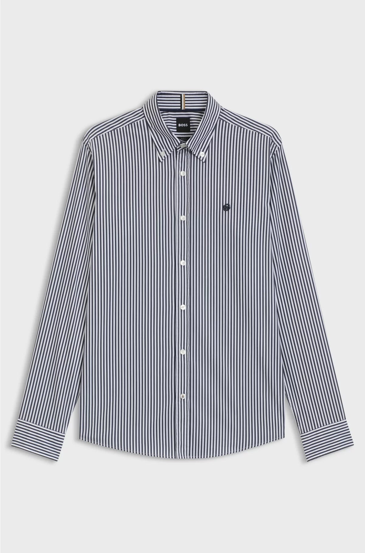 SLIM-FIT SHIRT IN A STRIPED COTTON BLEND