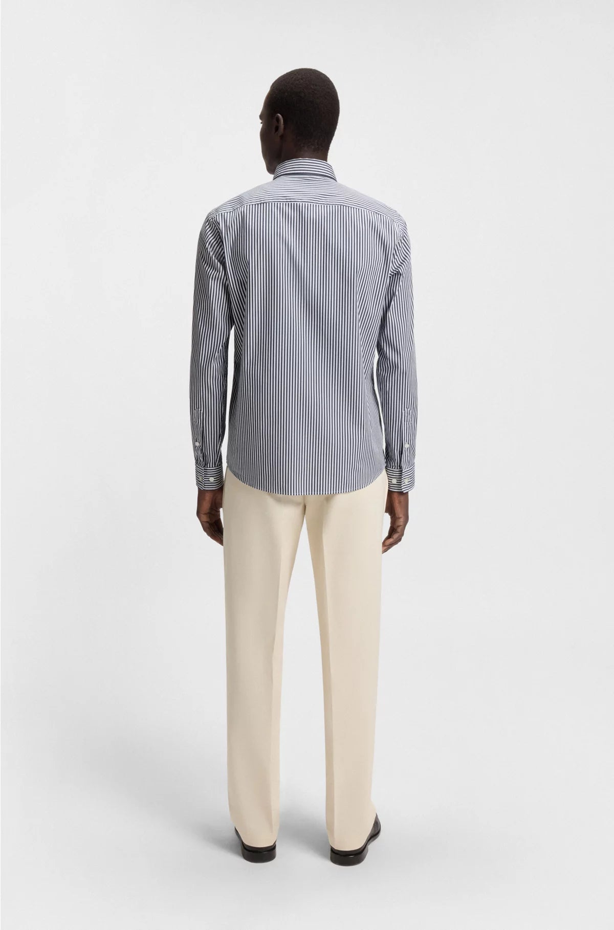 SLIM-FIT SHIRT IN A STRIPED COTTON BLEND
