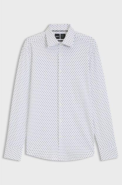 SLIM-FIT SHIRT IN ITALIAN-MADE PERFORMANCE-STRETCH FABRIC