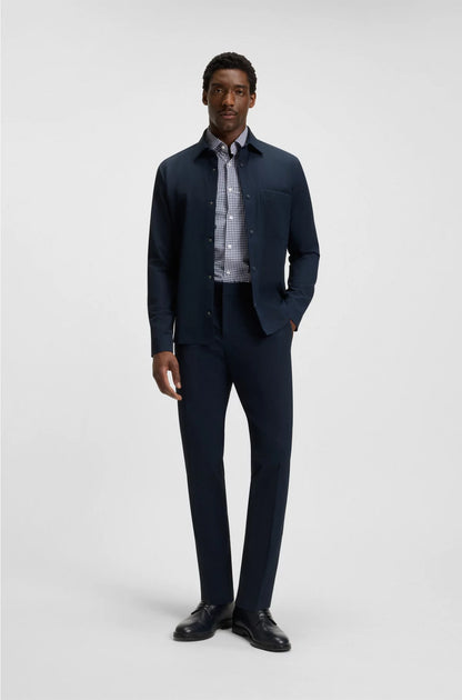 SLIM-FIT SHIRT IN CHECKED PERFORMANCE-STRETCH POPLIN