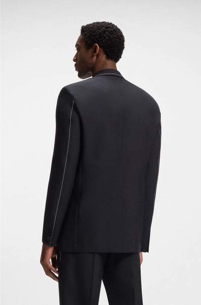 RELAXED-FIT JACKET IN VIRGIN WOOL WITH CONTRAST STITCHING