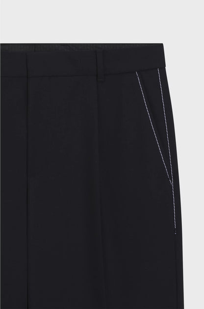 RELAXED-FIT TROUSERS IN MELANGE VIRGIN WOOL