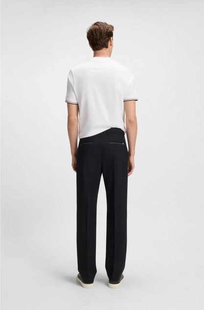 RELAXED-FIT TROUSERS IN MELANGE VIRGIN WOOL