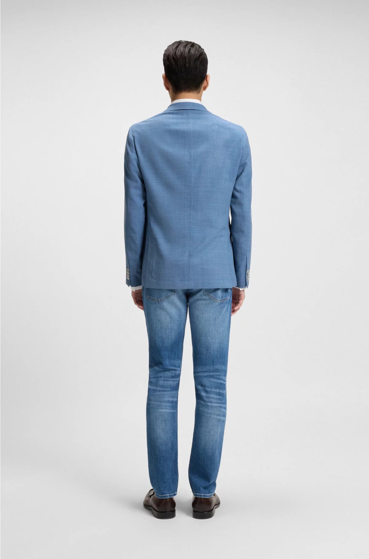 SLIM-FIT BLAZER INMICRO-PATTERNED COMFORT-STRETCH CLOTH