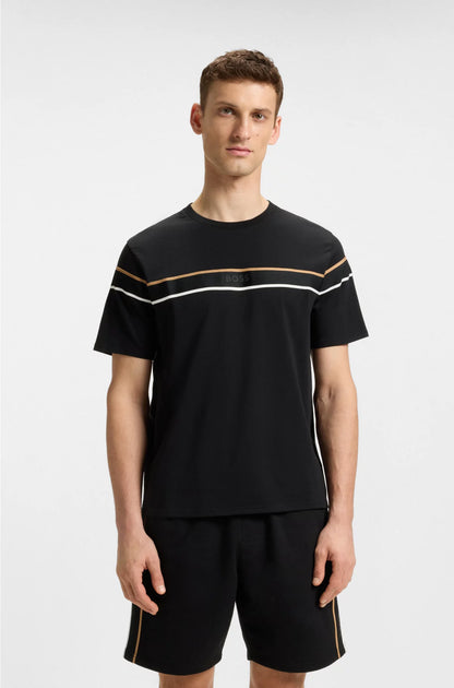 COTTON-JERSEY T-SHIRT WITH TAPE TRIMS