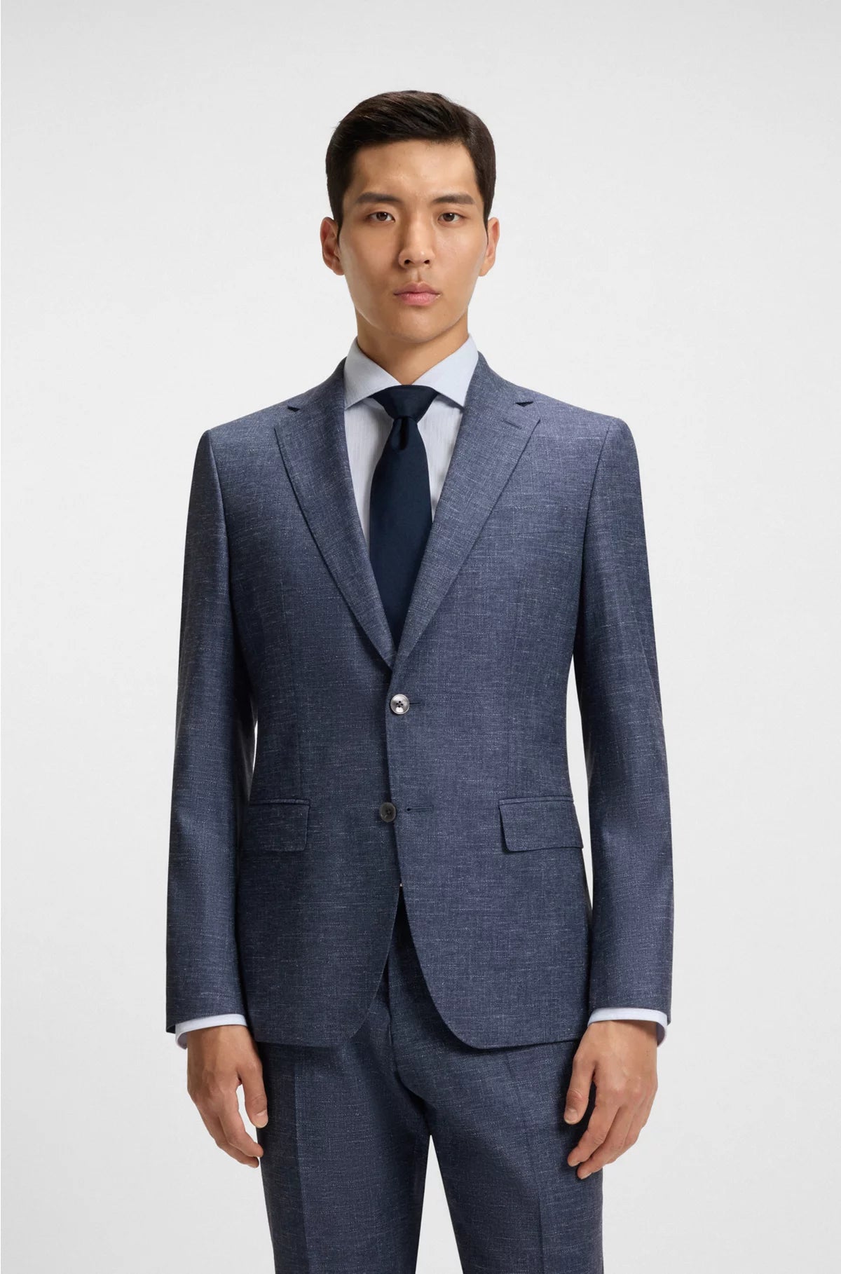 SLIM-FIT BLAZER IN PATTERNED STRETCH FABRIC