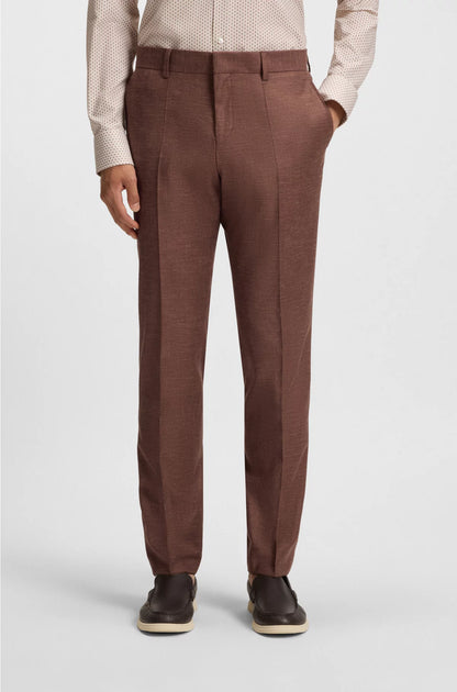 SLIM-FIT TROUSERS IN PATTERNED STRETCH FABRIC
