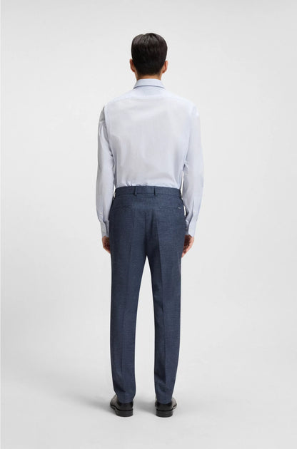 SLIM-FIT TROUSERS IN PATTERNED STRETCH FABRIC