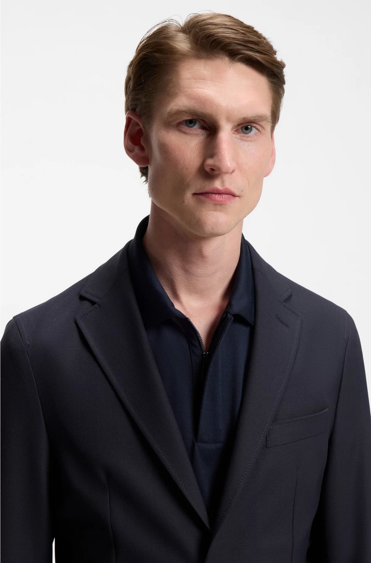 SLIM-FIT JACKET IN MACHINE-WASHABLE STRETCH FABRIC