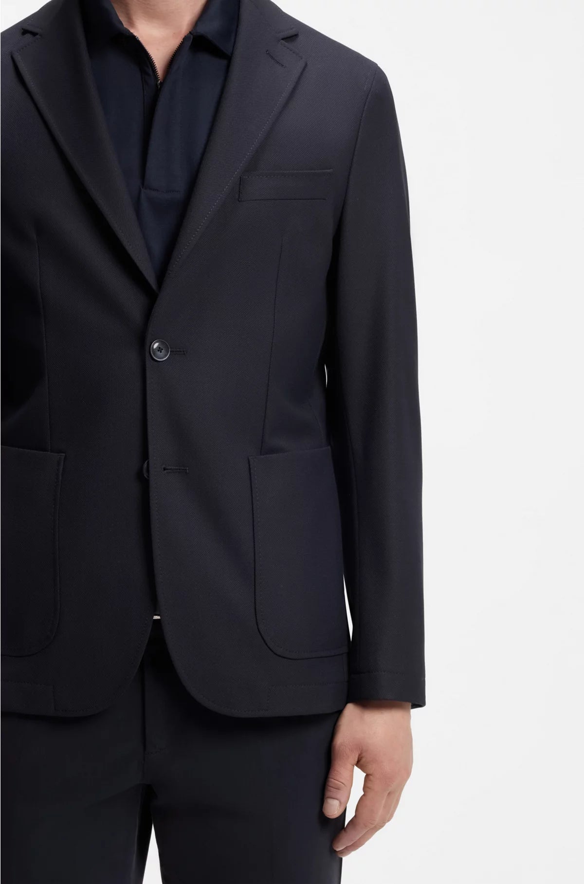 SLIM-FIT JACKET IN MACHINE-WASHABLE STRETCH FABRIC