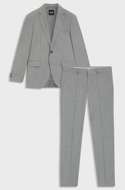 REGULAR-FIT SUIT IN PINSTRIPED VIRGIN WOOL