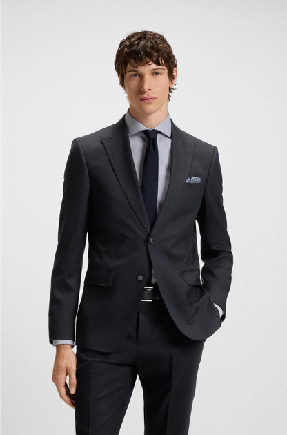 SLIM-FIT SUIT IN VIRGIN WOOL, COTTON AND STRETCH