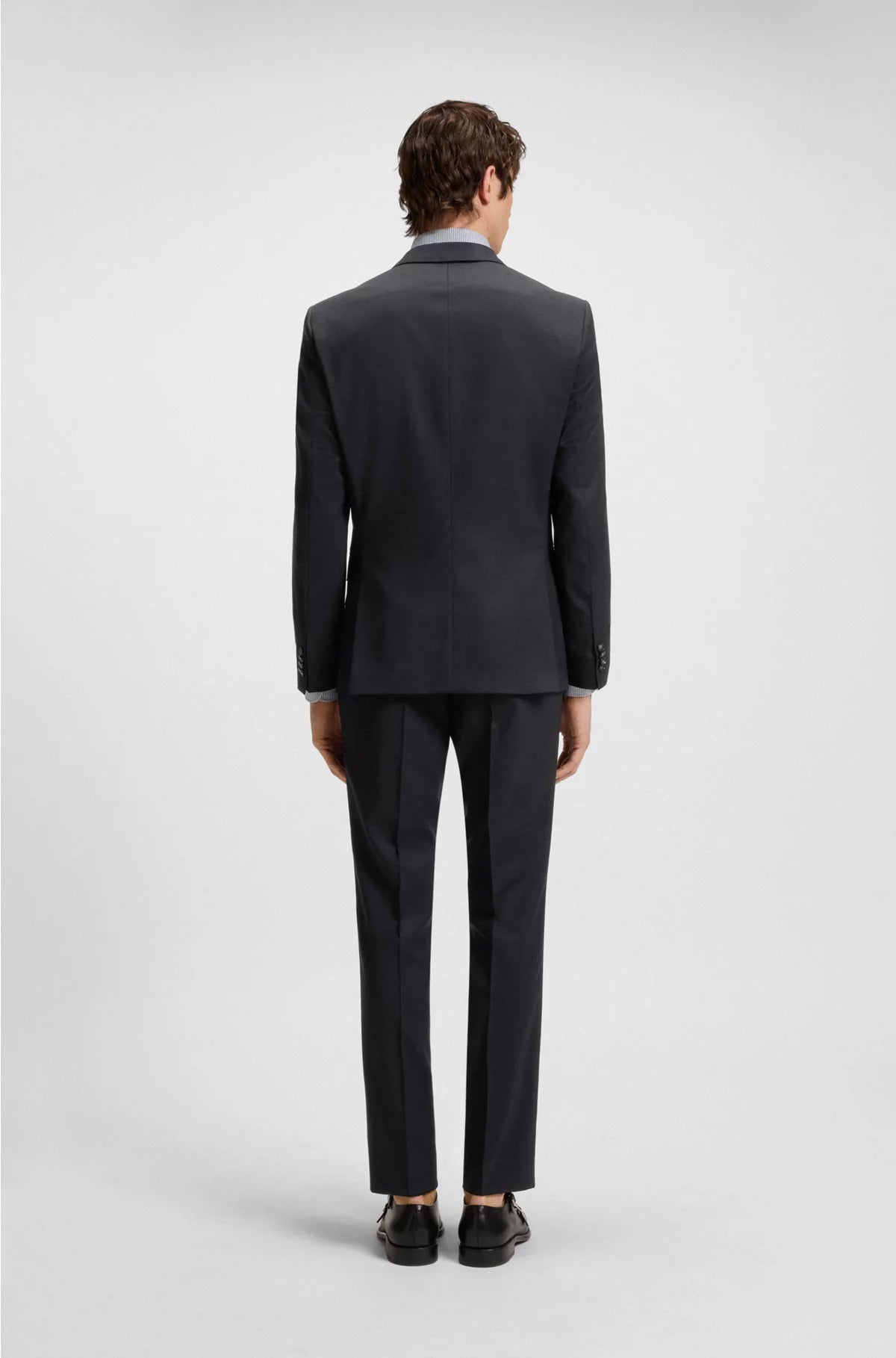 SLIM-FIT SUIT IN VIRGIN WOOL, COTTON AND STRETCH