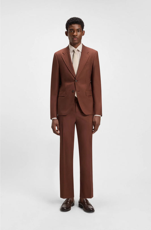 TWO-PIECE SLIM-FIT SUIT INMICRO-PATTERNED WOOL
