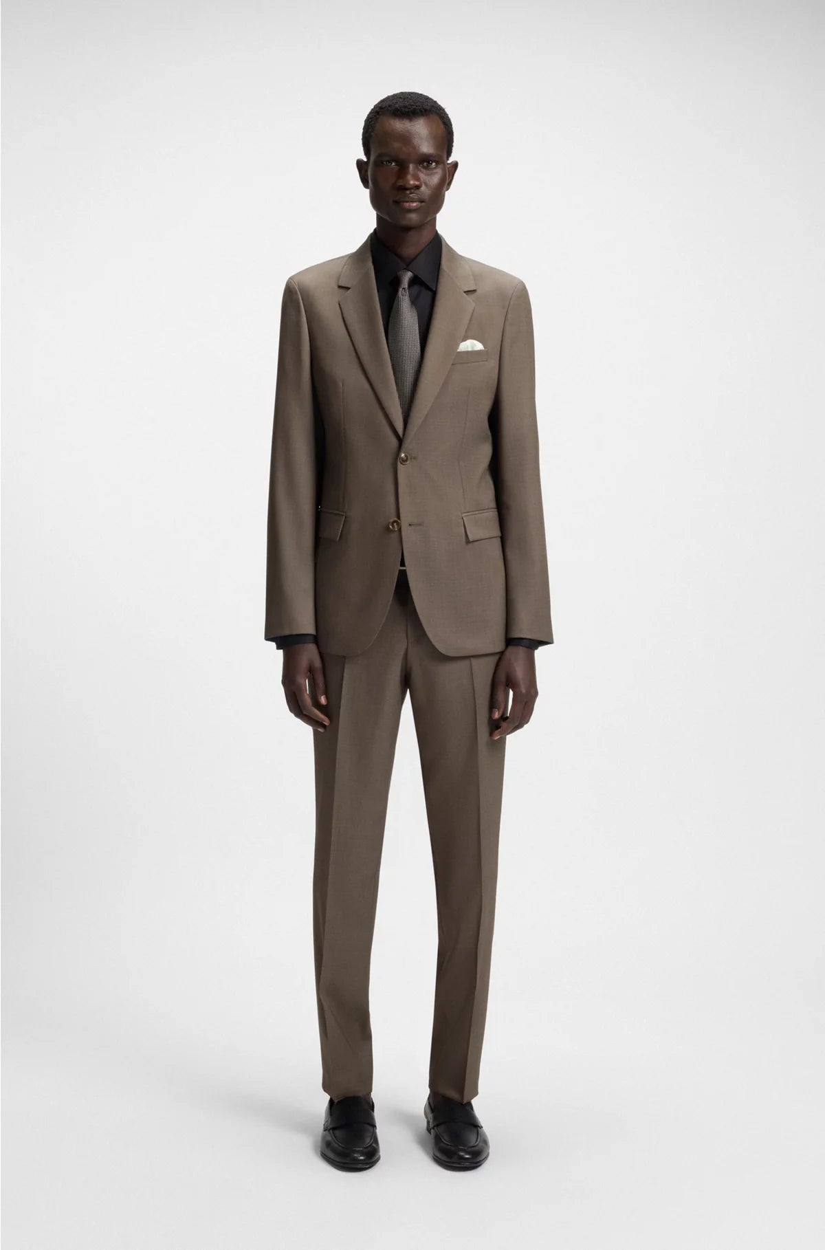 SLIM-FIT SUIT INMICRO-PATTERNED VIRGIN WOOL