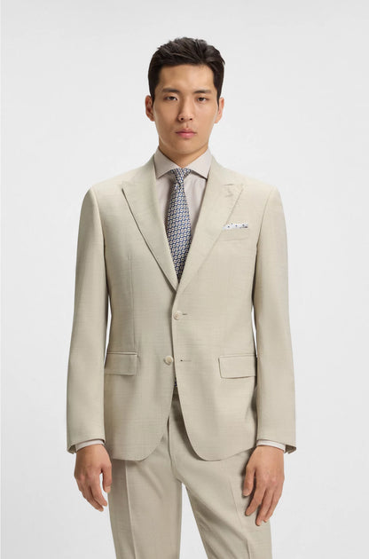 SLIM-FIT SUIT IN CHECKED STRETCH WOOL
