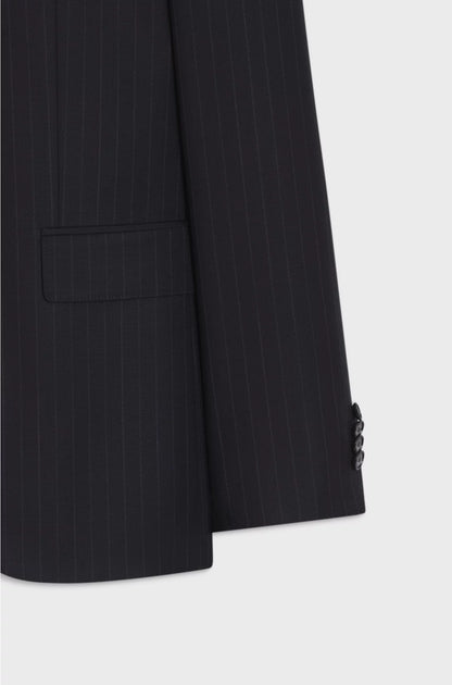 SLIM-FIT SUIT IN STRIPED VIRGIN WOOL