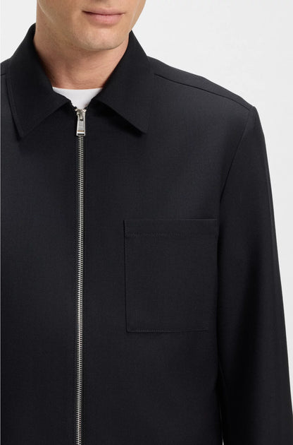 RELAXED-FIT OVERSHIRT IN MELANGE VIRGIN WOOL