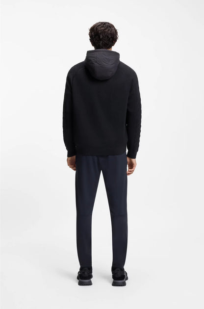 ZIP-UP HOODIE WITH TONAL TEXTURED JACQUARD