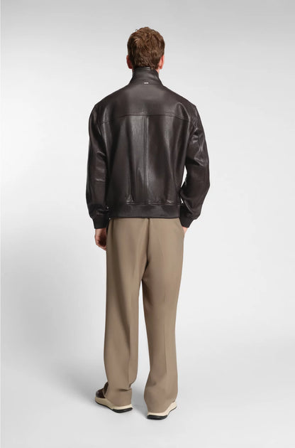 NAPPA-LEATHER JACKET WITH TWO-WAY ZIP