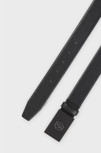 ITALIAN-LEATHER BELT WITH DOUBLE B MONOGRAM BUCKLE