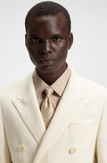 SLIM-FIT BLAZER IN MELANGE COTTON AND CASHMERE
