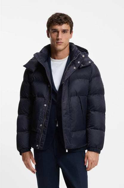 WATER-REPELLENT JACKET WITH MONOGRAM JACQUARD