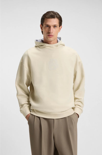 PEACHED-COTTON HOODIE WITH DOUBLE B MONOGRAM