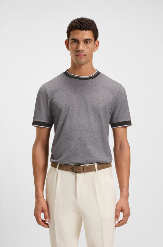 COTTON-PIQUE T-SHIRT WITH LOGO DETAIL