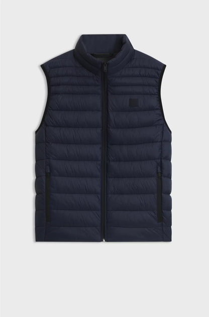 PACKABLE SLIM-FIT GILET WITH WATER-REPELLENT MIXED QUILTING