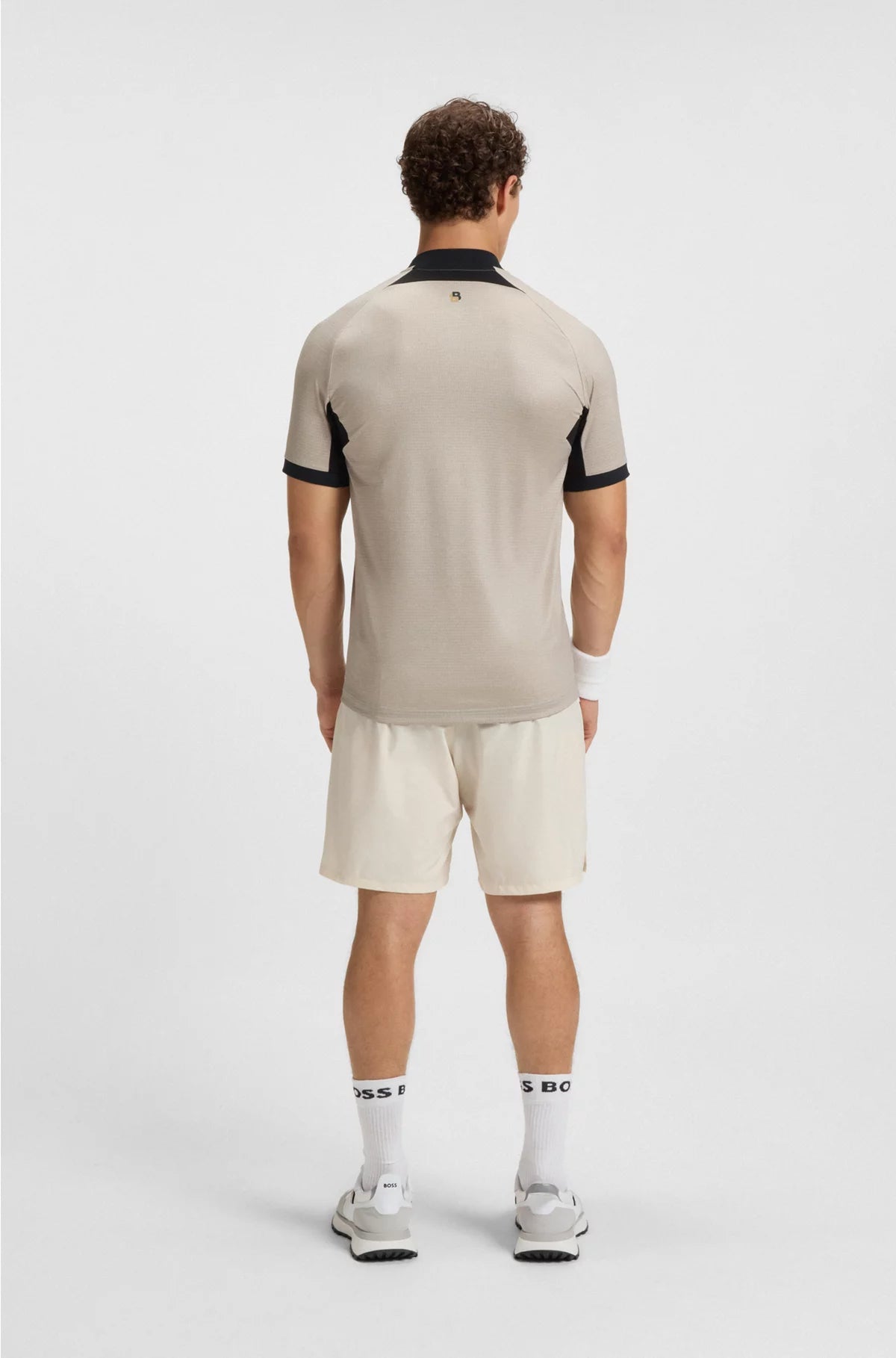 ZIP-NECK SLIM-FIT POLO SHIRT IN MESH JERSEY