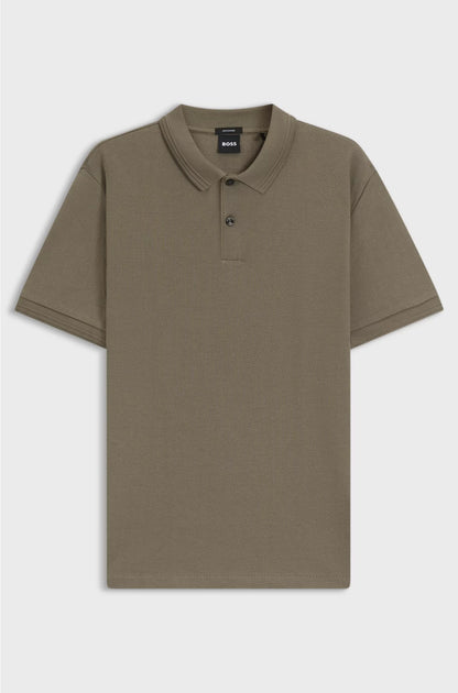 COTTON POLO SHIRT WITH HERRINGBONE STRUCTURE