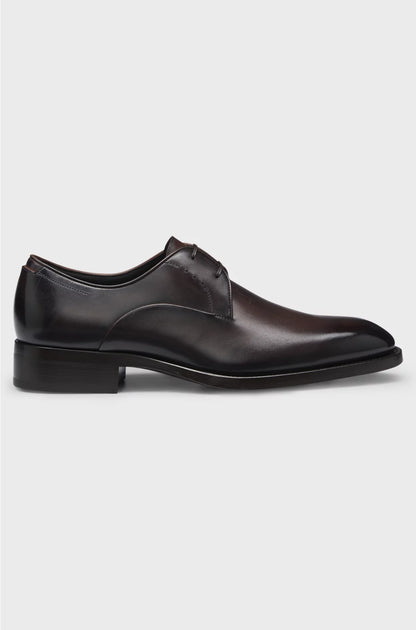 DERBY SHOES IN BURNISHED LEATHER