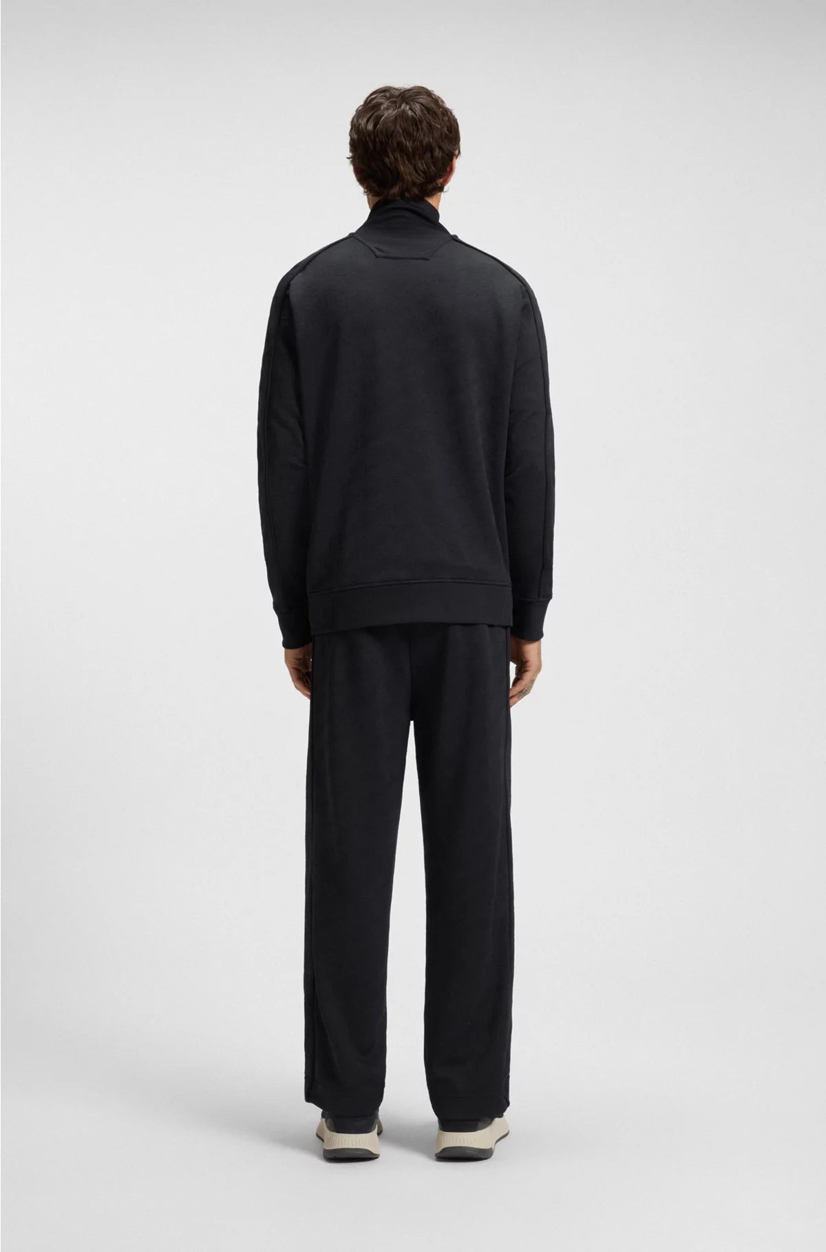 REGULAR-FIT ZIP-UP SWEATSHIRT WITH QUILTED JACQUARD
