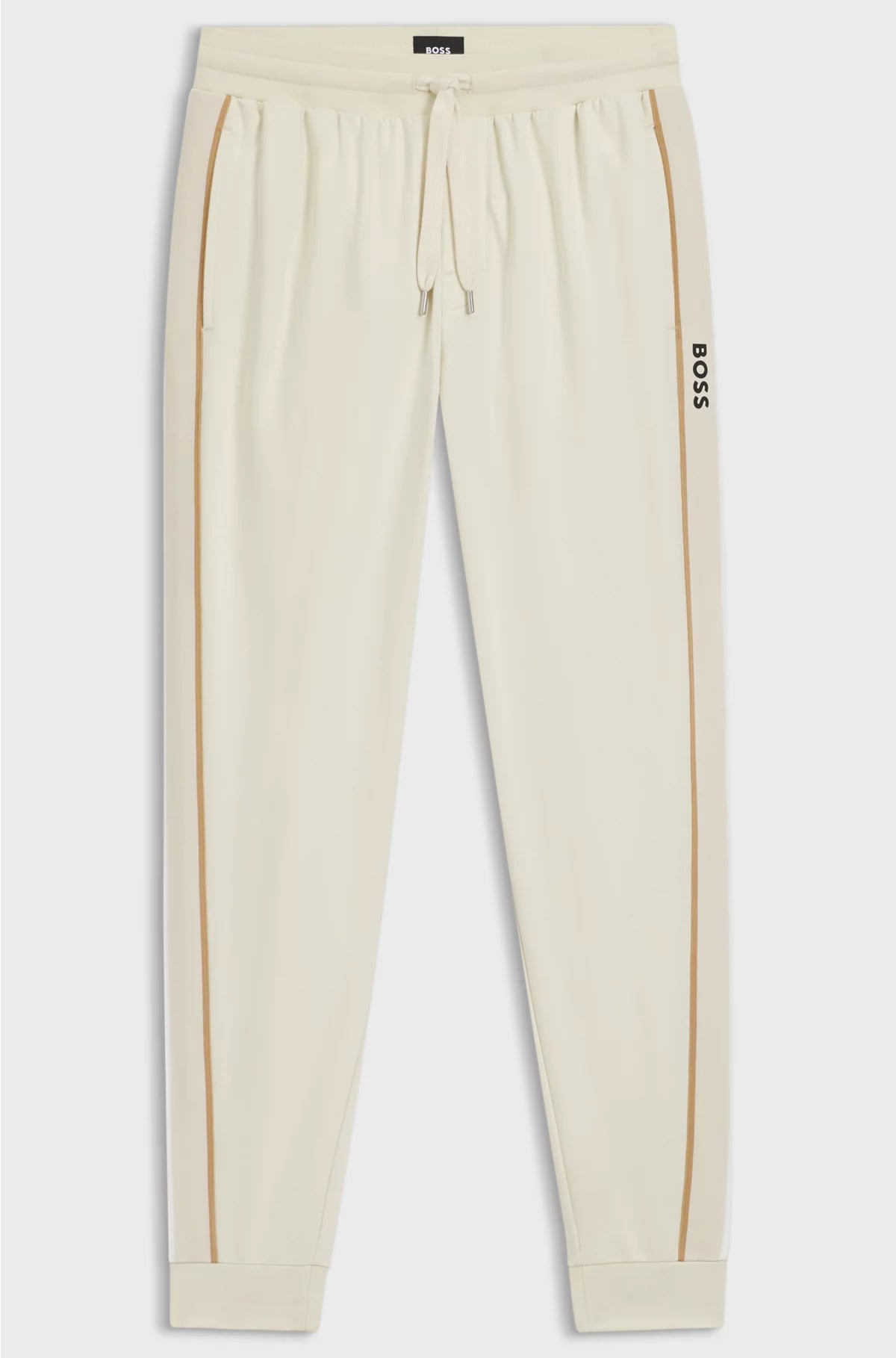 COTTON-TERRY TRACKSUIT BOTTOMS WITH TAPE AND LOGO
