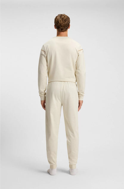 COTTON-TERRY TRACKSUIT BOTTOMS WITH TAPE AND LOGO