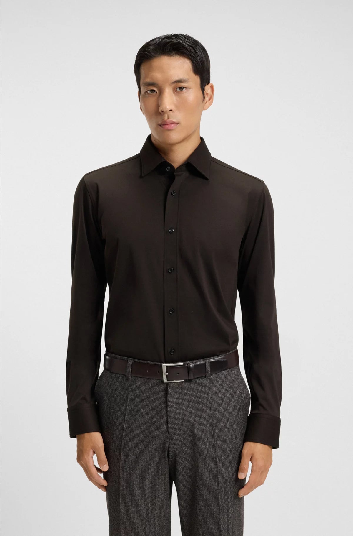 SLIM-FIT SHIRT IN MERCERISED COTTON