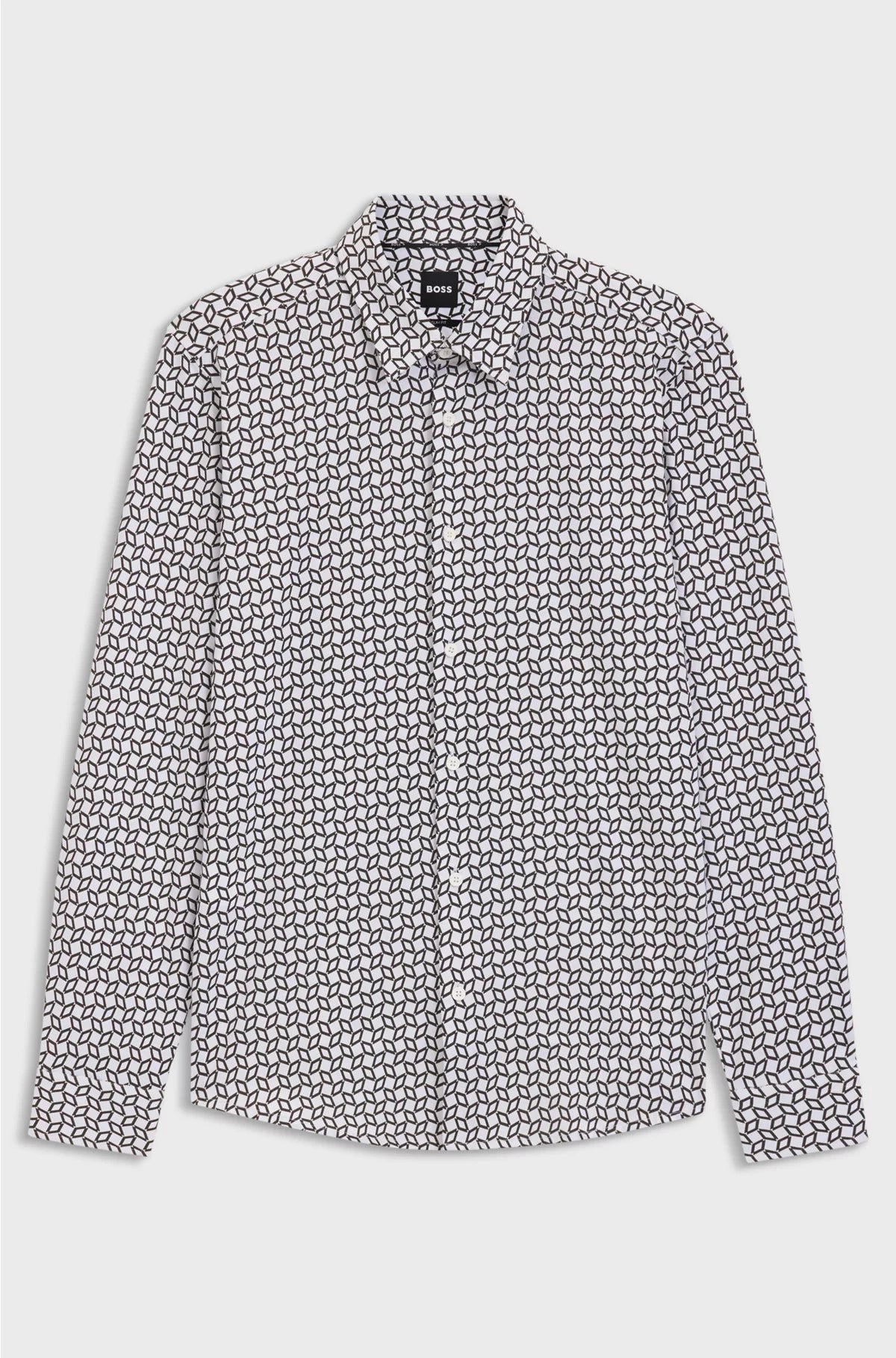 SLIM-FIT SHIRT IN A PRINTED COTTON BLEND
