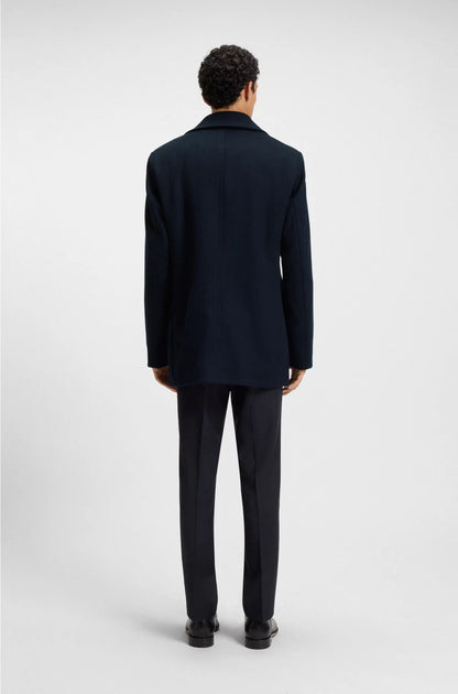 SLIM-FIT PEACOAT IN WOOL AND CASHMERE